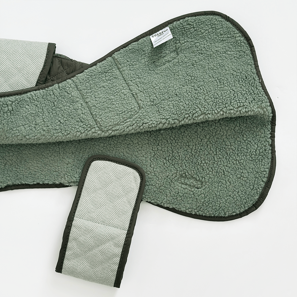 LUXE Quilted Dog Coat - Country Khaki - THE BOXER