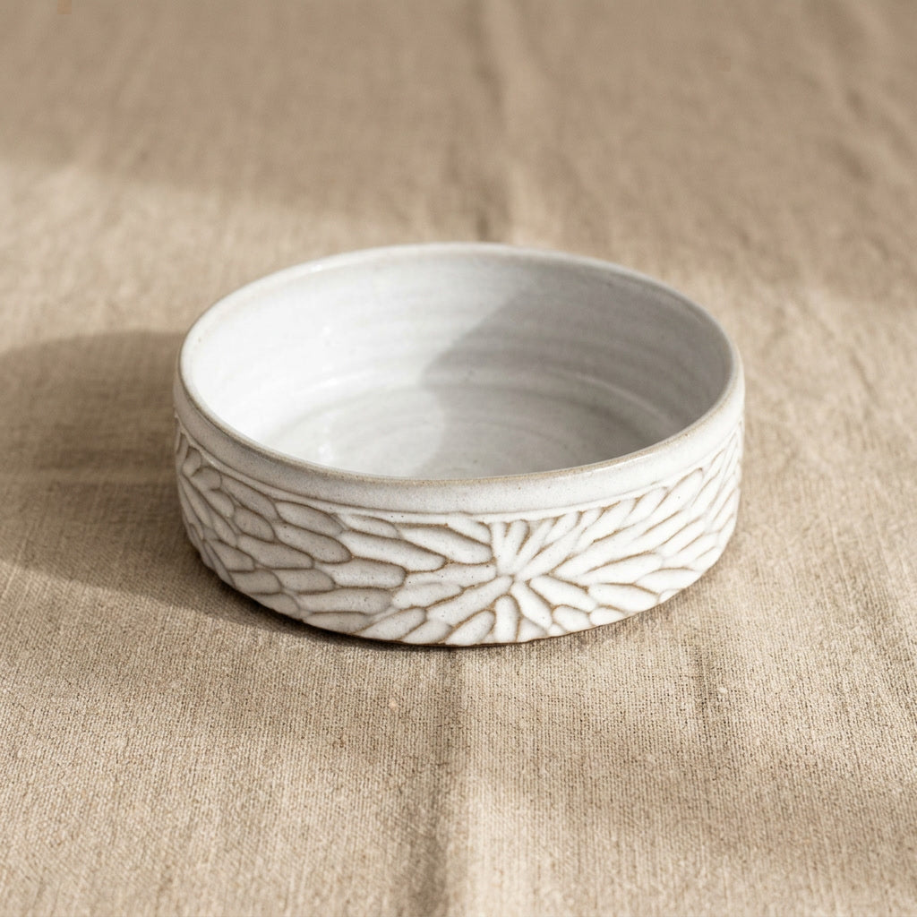 Carved Stoneware Bowl