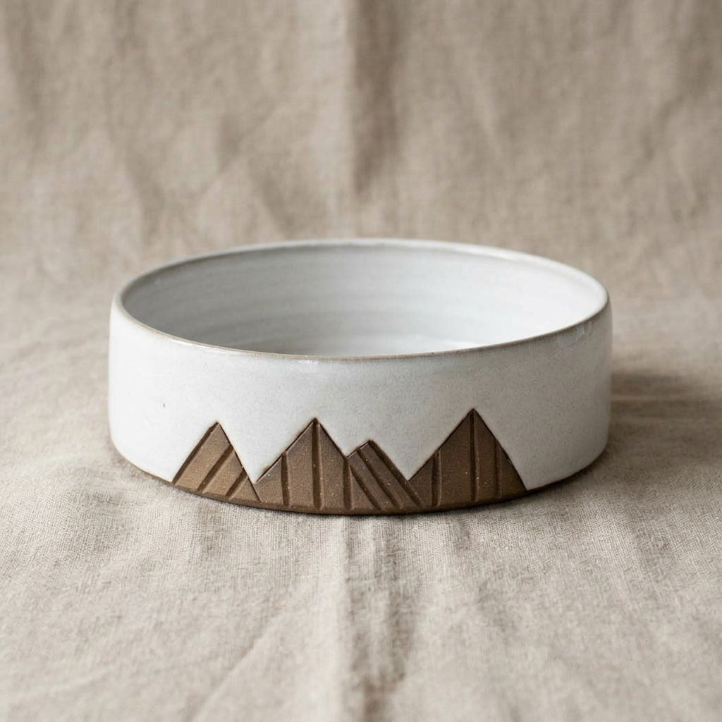 Carved Ceramic Mountain Bowl