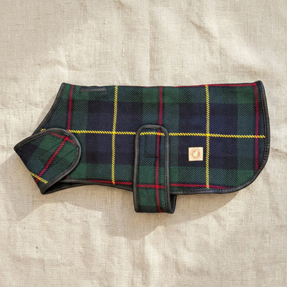 Navy and Green Tartan Blanket Coat