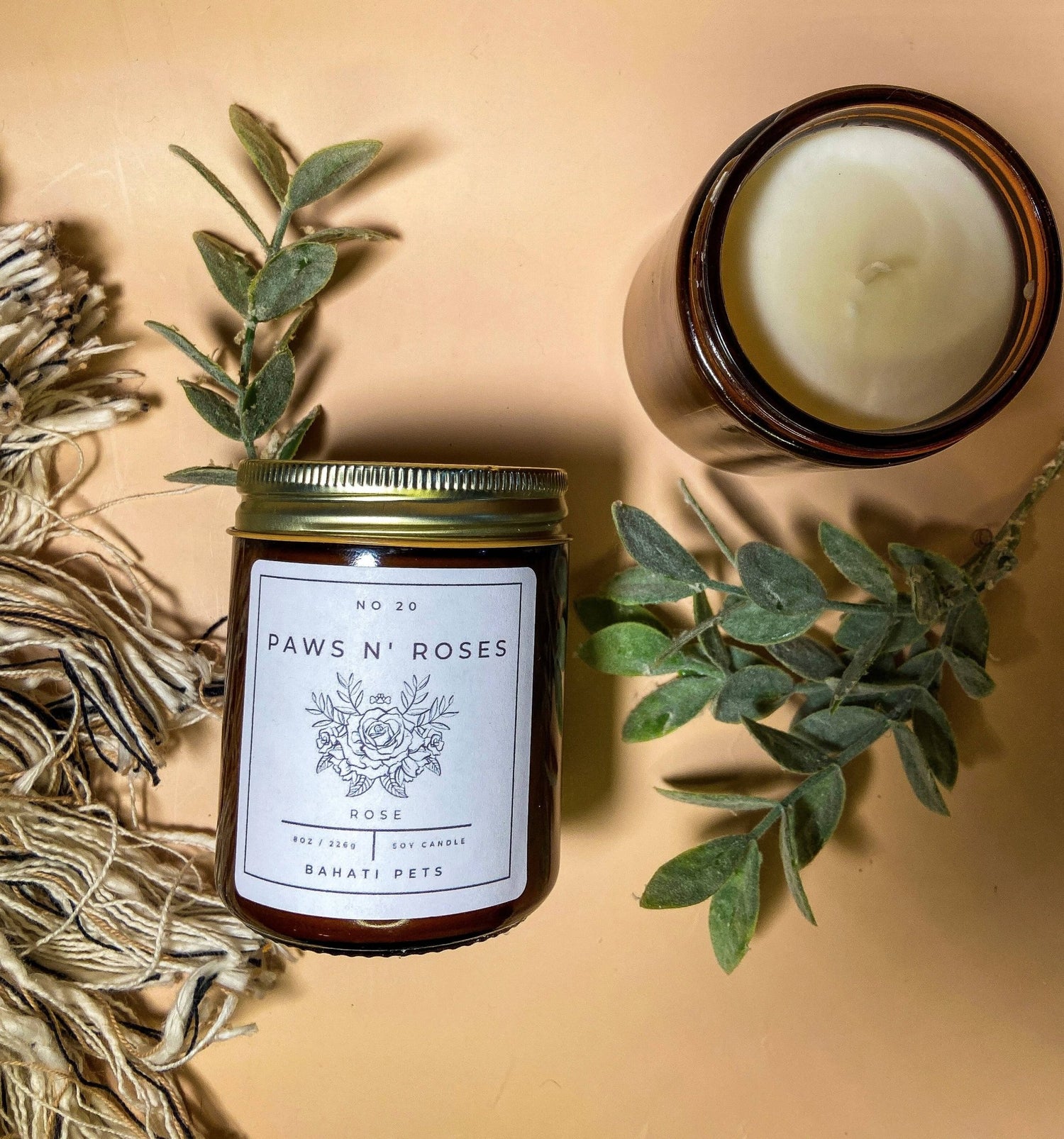 Paws N Roses - 4/8/16 oz Soy Candle - THE BOXER